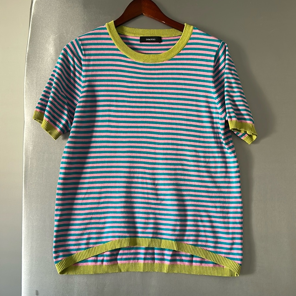 Striped sweater with contrast edges (medium never worn)